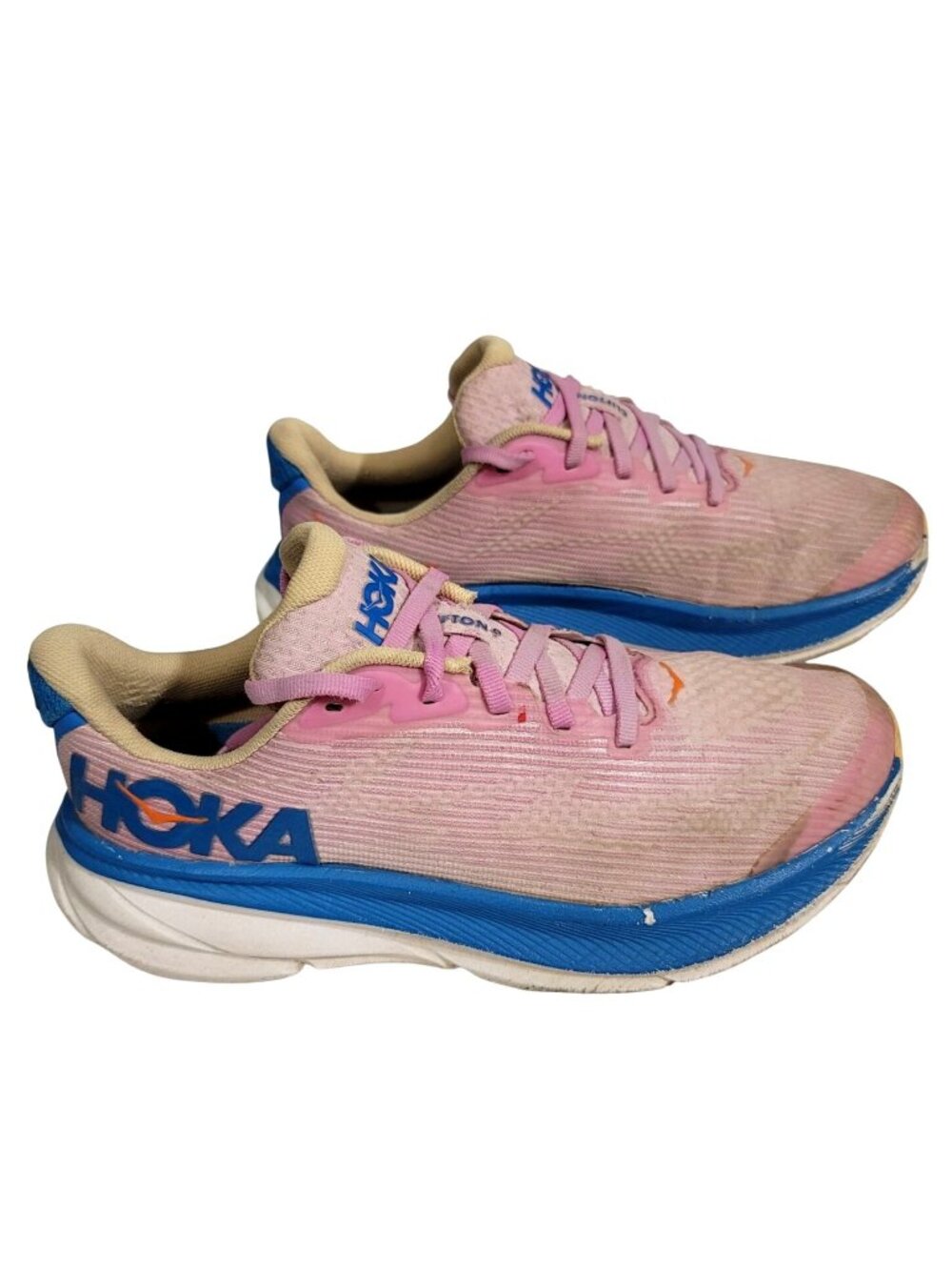Hoka One One Clifton 9 Youth Running Shoes Pink/Blue Size 5Y EU38 Breathable Mes - Picture 7 of 12